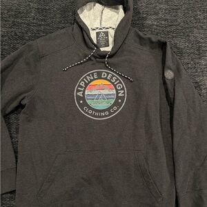 Alpine Design Men's Charcoal Hoodie with Logo I am not lowering the price